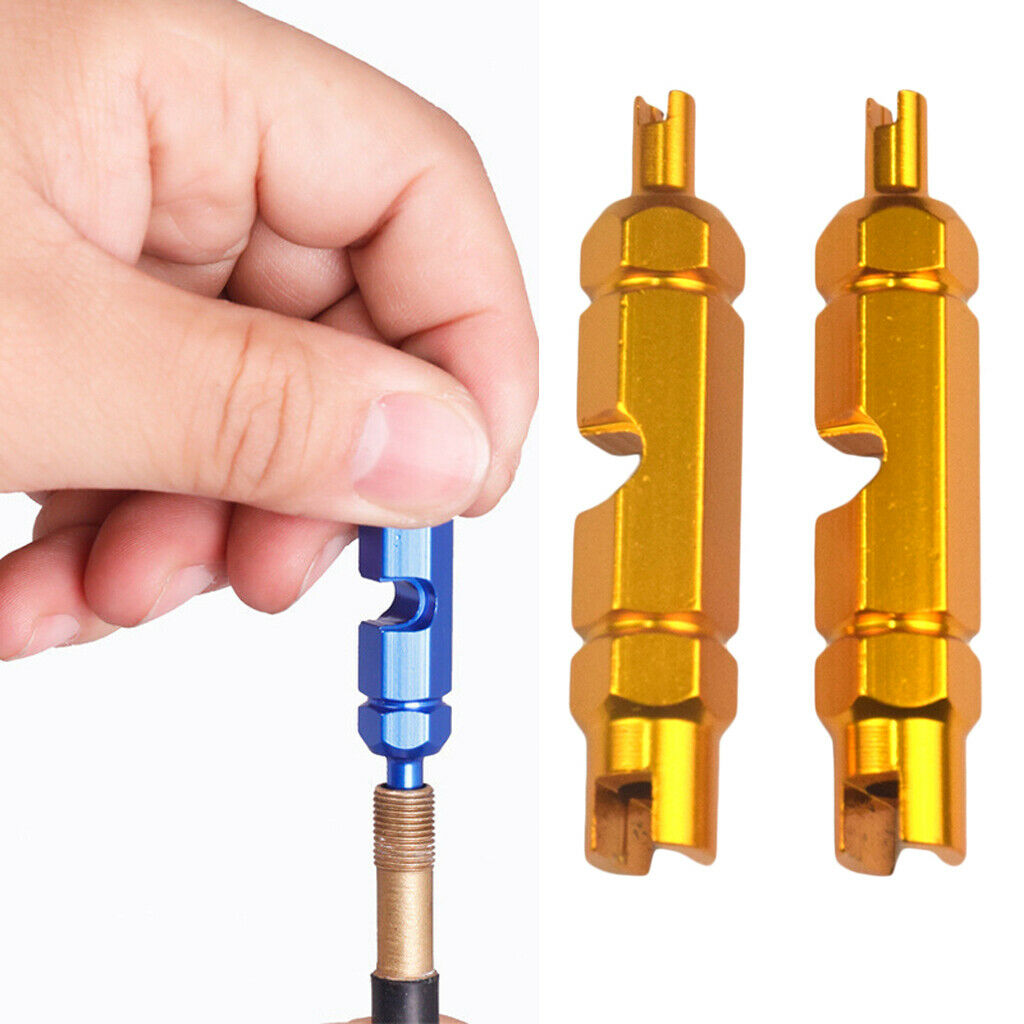 2x New Valve Core Wrench Bike Bicycle Accessories Durable Universal Golden