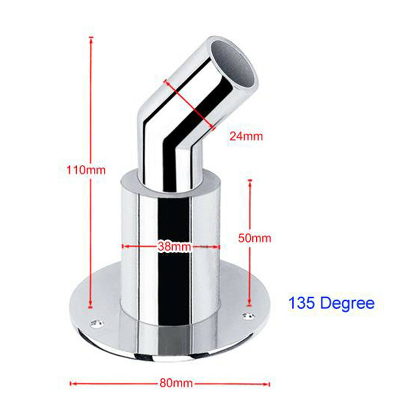Stainless Steel Marine Boat Thru Hull Pipe Socket Hardware 24mm Bendy