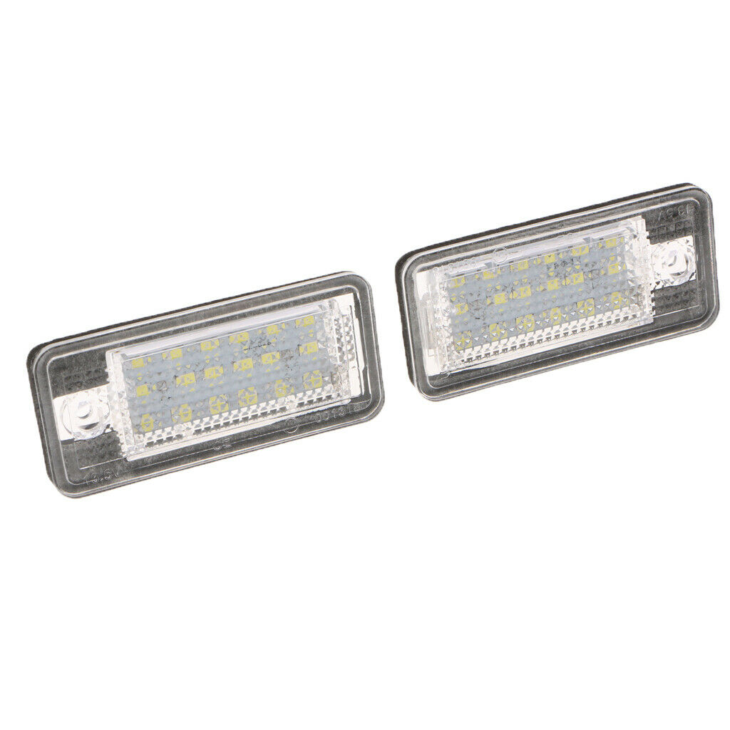 2 Piece LED Free License Plate Light Lamp For Audi A3 A4 B6 B7 A6 A8 Q7 A5
