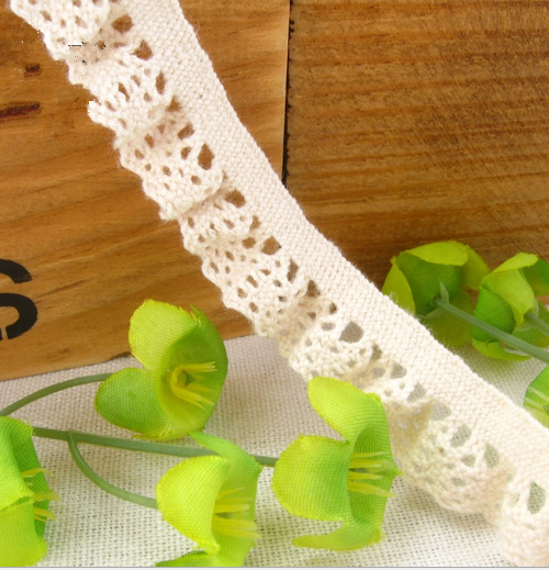 10 yards Cotton Lace Trim Wedding Bridal Ribbon Sewing sock decoration14mm
