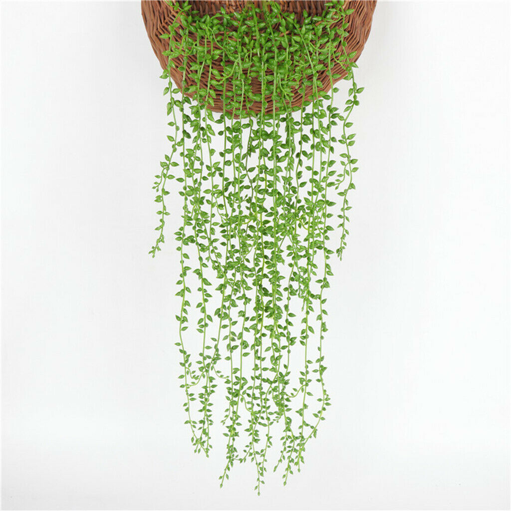 2pcs Artificial Wall Hanging Succulents Plants String of Pearls 5 Branch