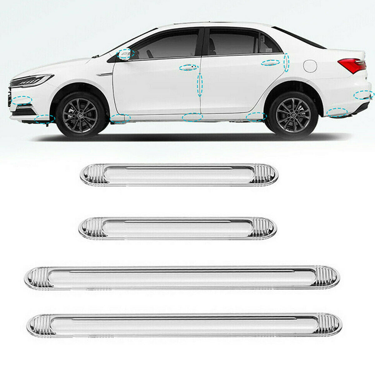 4pcs Universal Auto Car Door Edge Scratch Anti-collision Protector Guard Strip