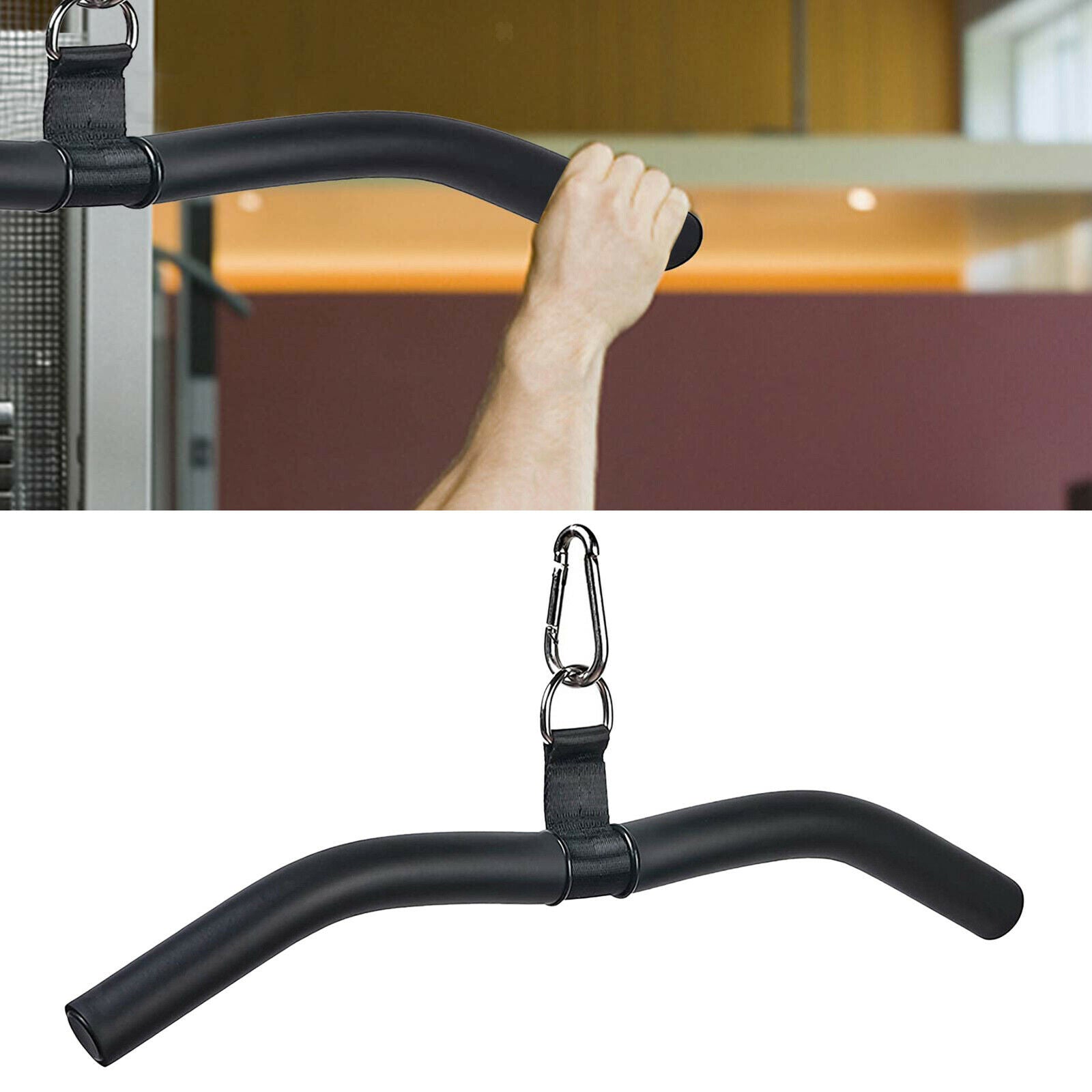 Gym Handles LAT Pull Down Bar Cable Machine Attachments Pilates Workout