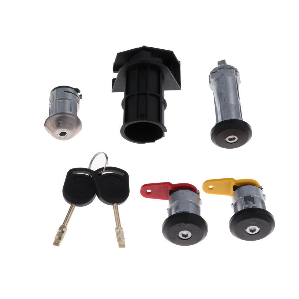 Set of Car Ignition Switch Lock Cylinder + Door Lock for Ford Old Carnival