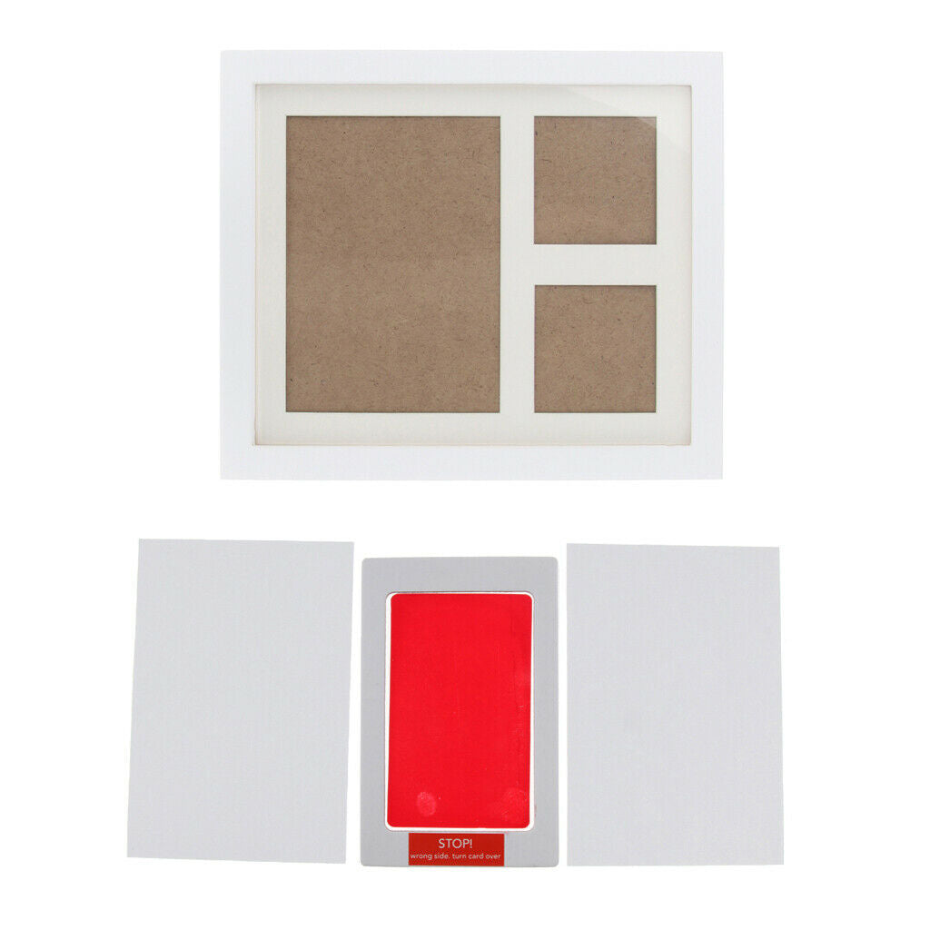 Photo Frame Newborn Baby Handprint Footprint Clean Touch Ink Pad-Red