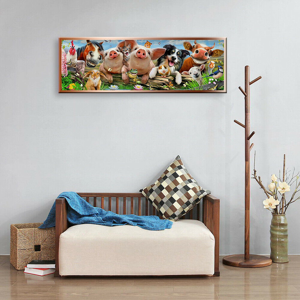 DIY Diamond Painting Kit Animal Family Full Round Drill Picture Handicrafts @