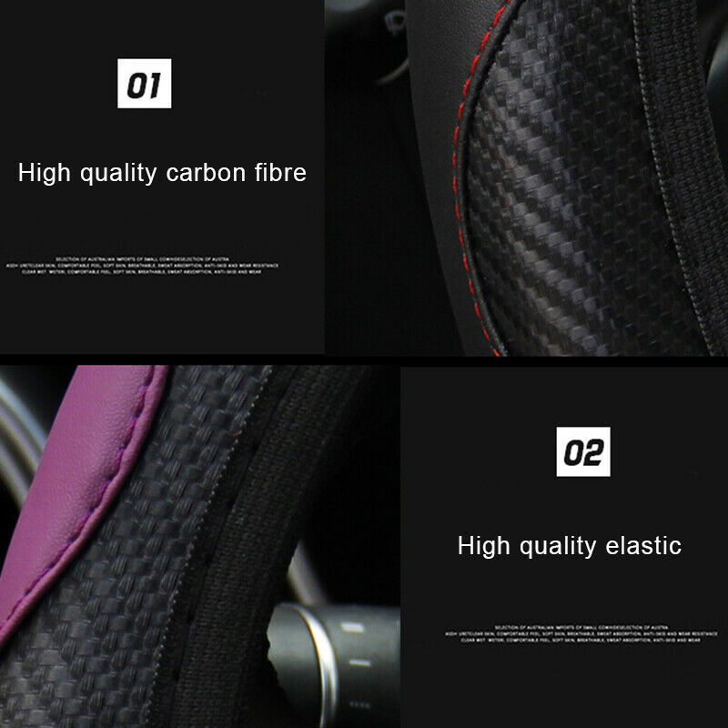 Universal 38cm Car Steering Cover Wheel Cover Stitching PU Leather Car Cover HN