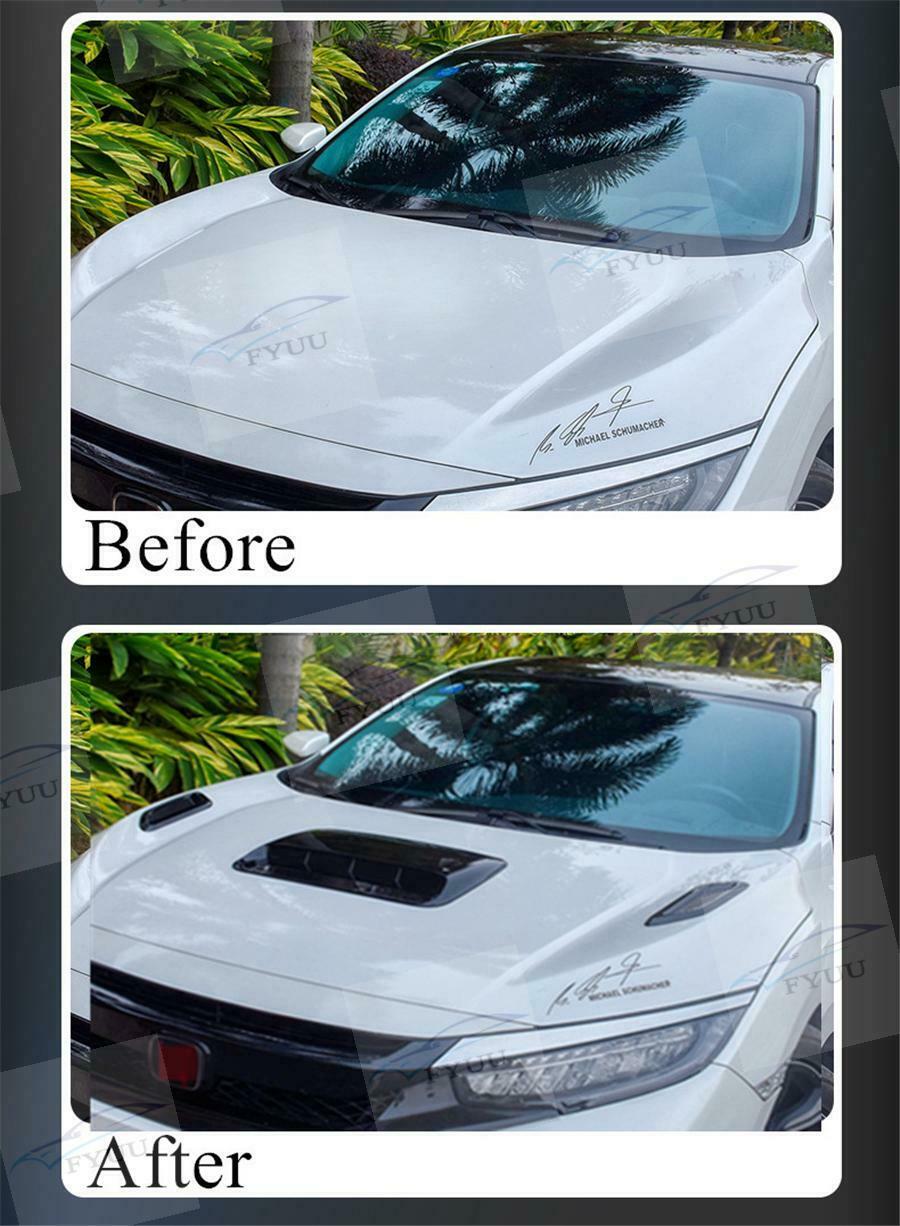 Pair Glossy Black ABS Car Air Flow Intake Hood Scoop Vent Bonnet Decor Cover