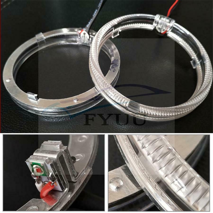 2pcs Red 2.5" LED Light Guide Angel Eyes Halo Rings for Car Headlights Retrofit