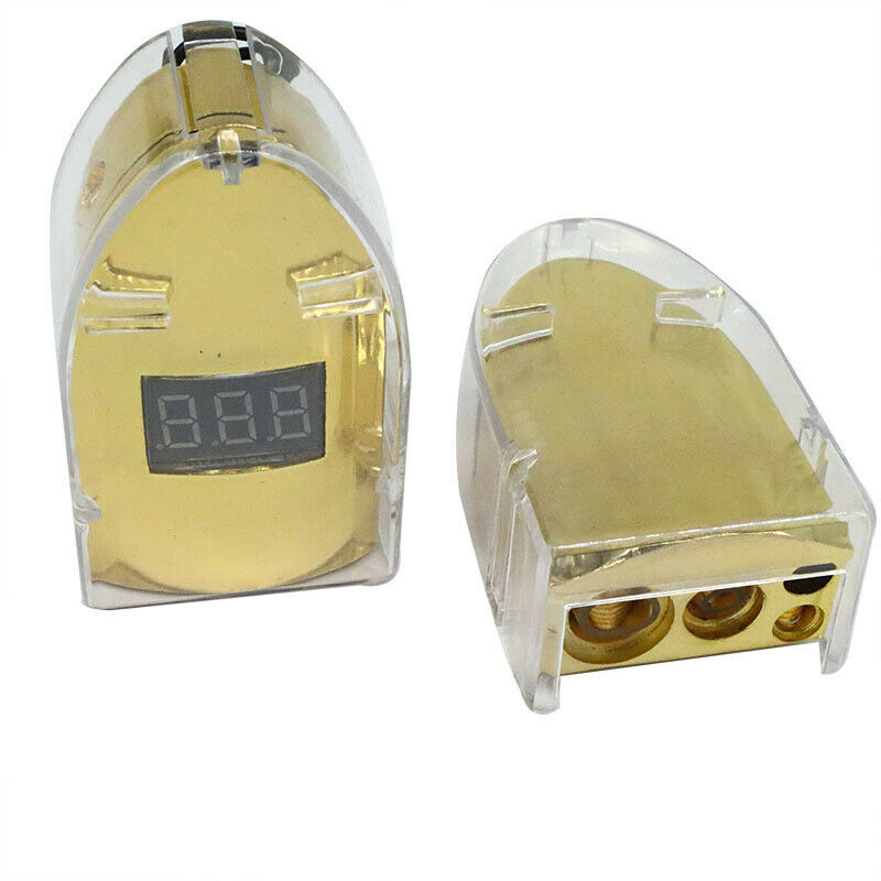 2Pcs Digital Car Battery Terminal Connectors Real Time Voltmeter 6/7/9/12MM Post