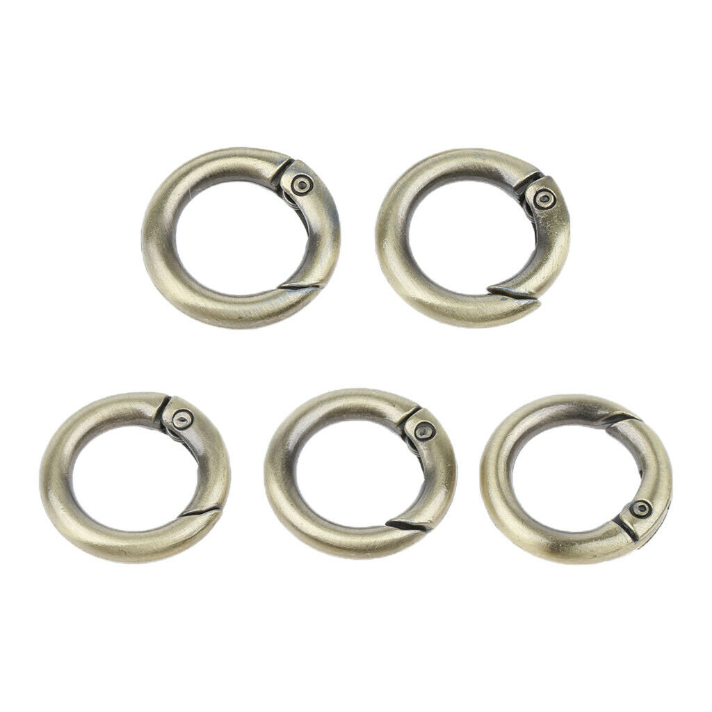 Round Carabiner Clip Small Keychain Chain Hook Buckle Brown 16mm