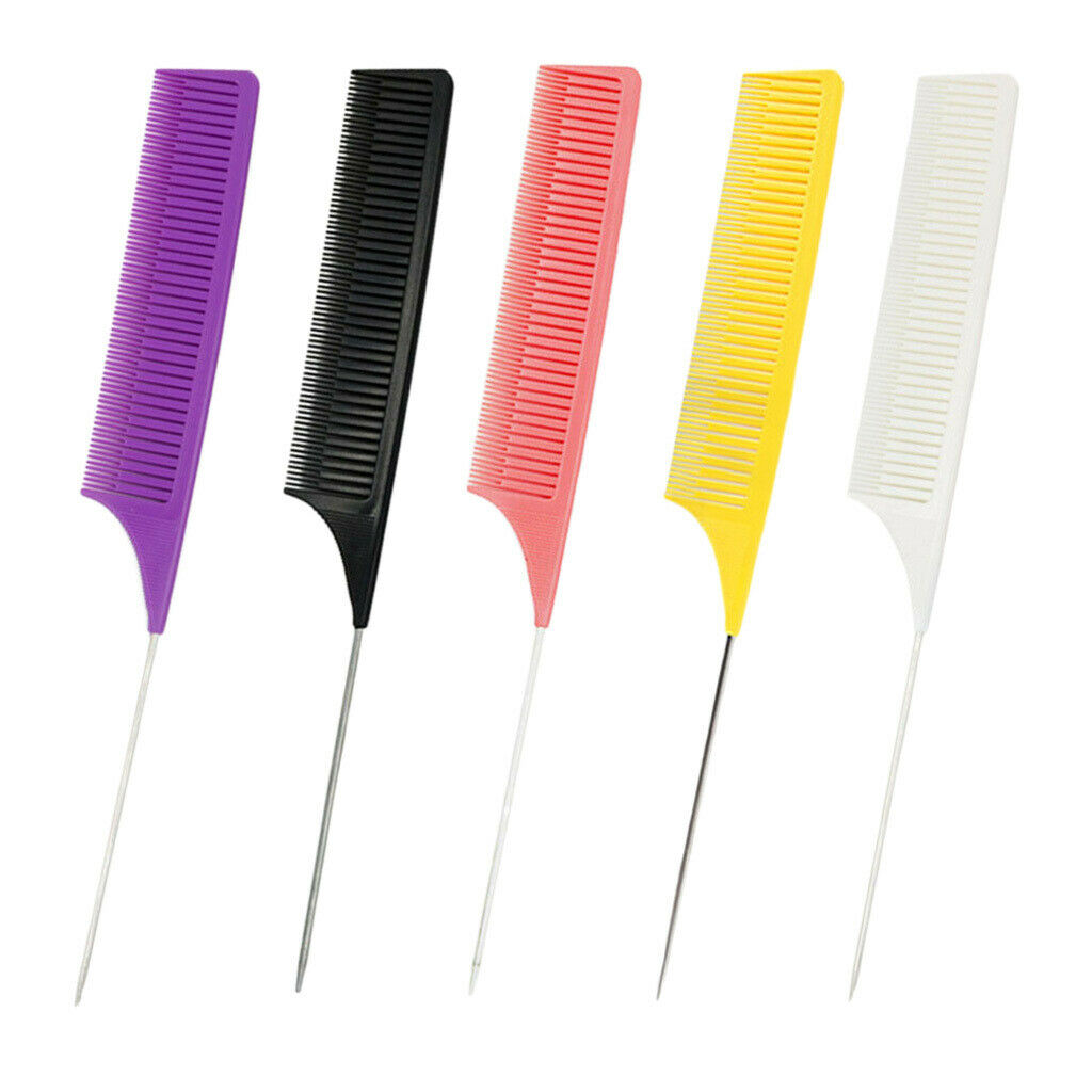 5Pcs ABS Fine Weaving Highlighting Foiling Hair Comb Dyeing Combs Brush Tool