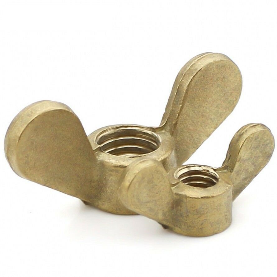 M8 / 8mm Solid Brass Wing Nuts Butterfly Nuts for Bolts & Screws Qty 2