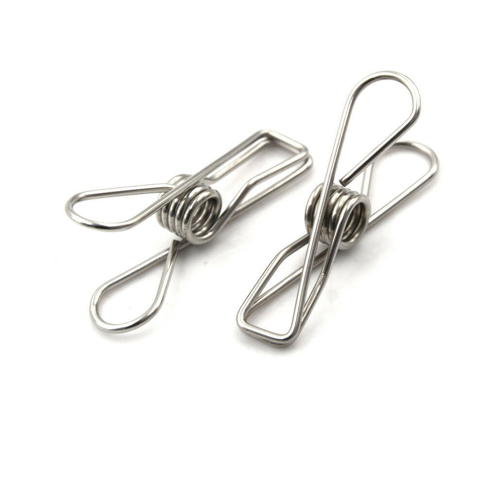 10Pcs Metal Clothes Pegs Stainless Steel Washing Line Hanger Photos Cli.l8