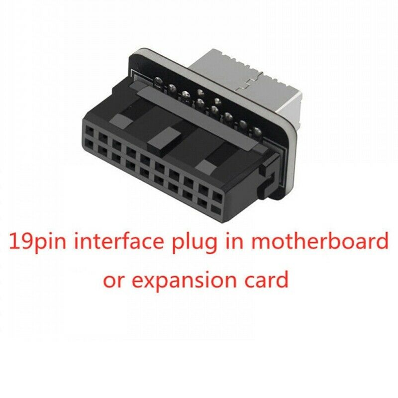 Motherboard USB 3.0 19P/20P to TYPE-E 90 Degree Adapter Chassis Front TYPEC PlU7