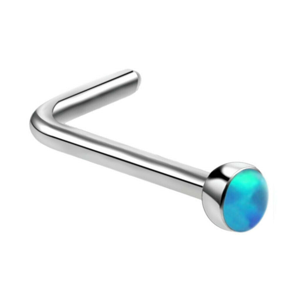 5 Piece/Pack Hypoallergenic Titanium Steel L Shaped Band Nose Ring Curved Bar