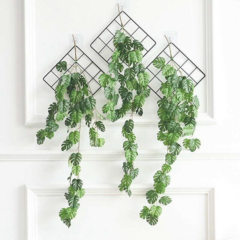 2 Pcs Artificial Monstera Vines 2.62 FT Turtle Leaf Rattan Faux Greenery MonstE7
