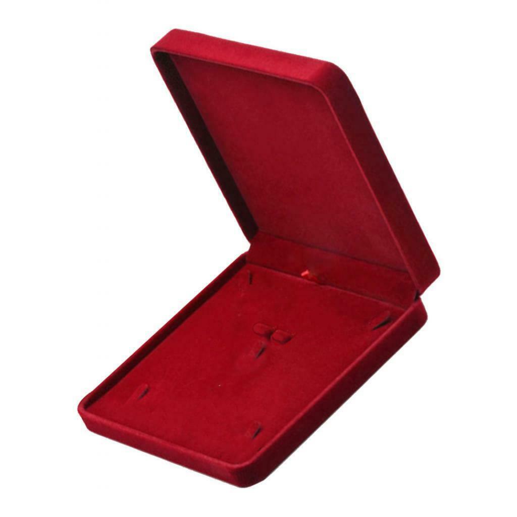 2X Velvet Jewelry Set Tray with Lid Portable Necklace Storage ShowCase Wine Red