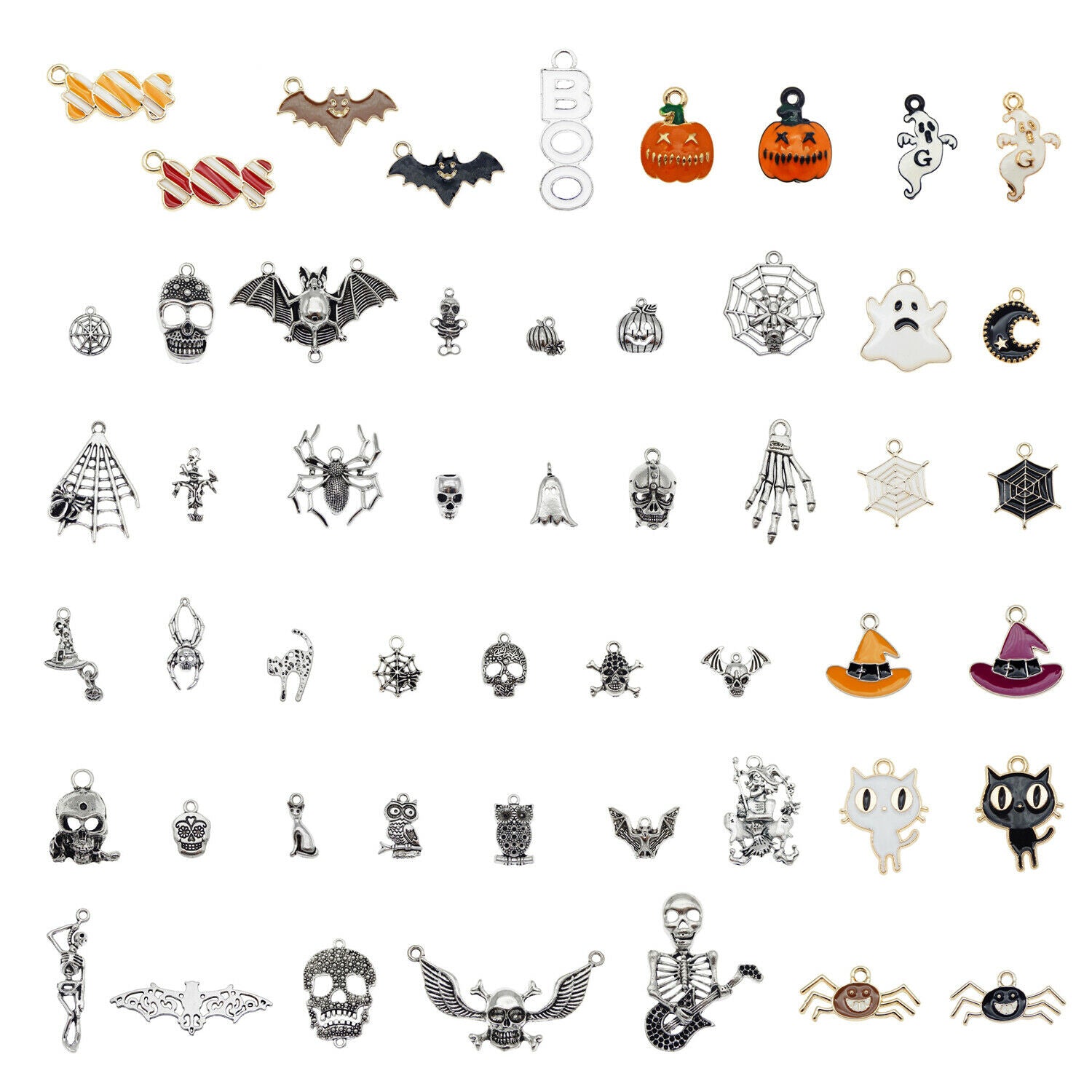 Wholesale Mixed Random Alloy Halloween Series Pendant Charms DIY Findings 40pcs
