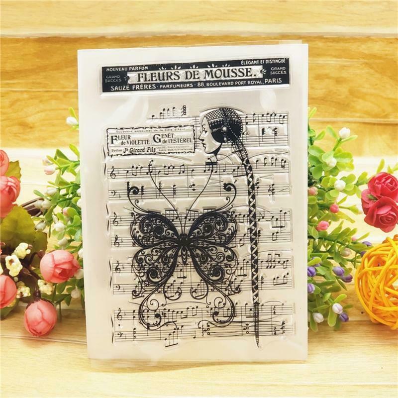 Butterfly Staff Silicone Clear Seal Stamp DIY Scrapbooking Embossing Photo Album