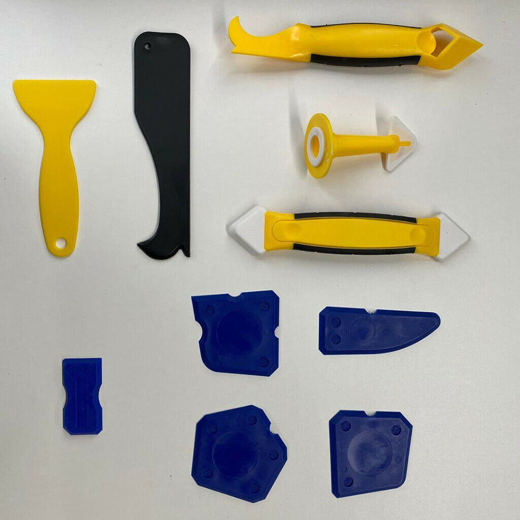 10pcs Silicone Scraper Caulking Grout Sealant Finishing Cleaning Kit Tool
