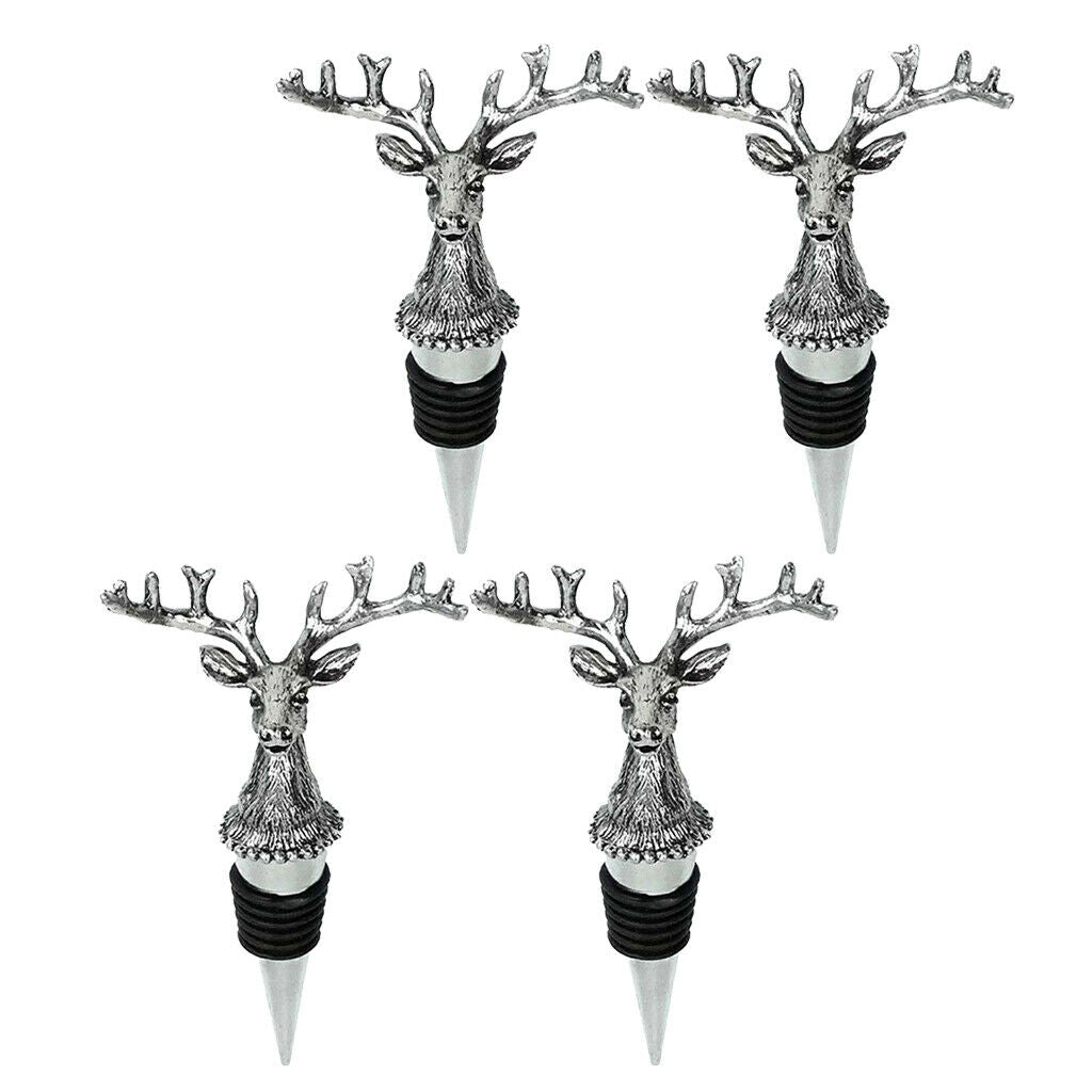 4 Pieces Wine Bottle Metal Stopper Corks Wedding Parties Bar Supply Novelty