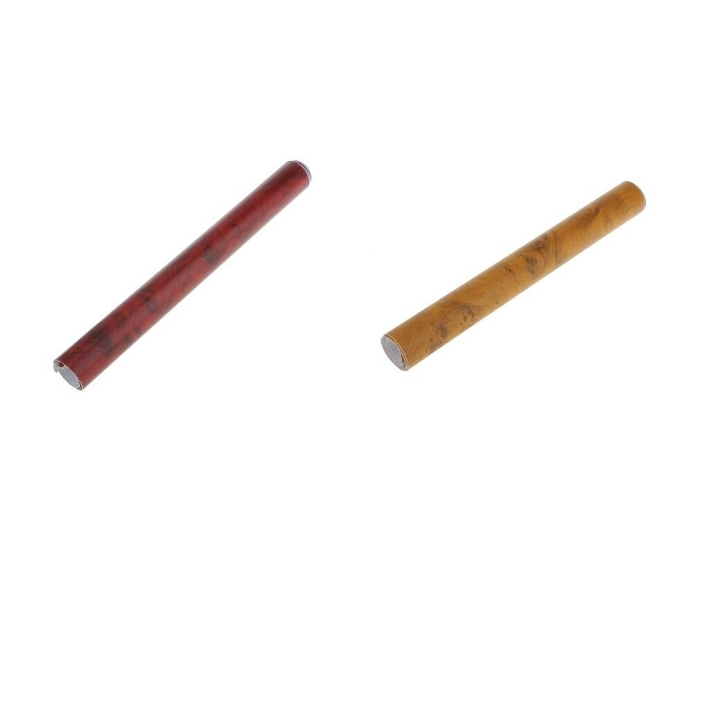 2 Pieces (40 Cm, Red + 30 Cm, Yellow) Wood Grain Wrap Self Adhesive Sheet For
