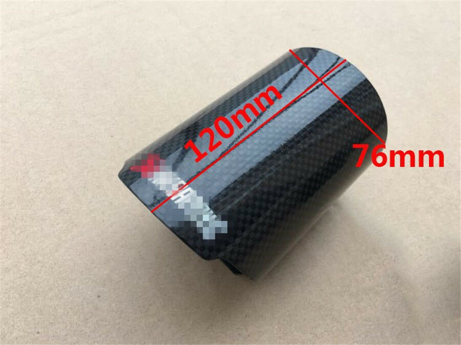 Exhausts pipe Carbon Cover w/ Glossy Carbon Shell Exhaust Muffler Pipe Tip Case