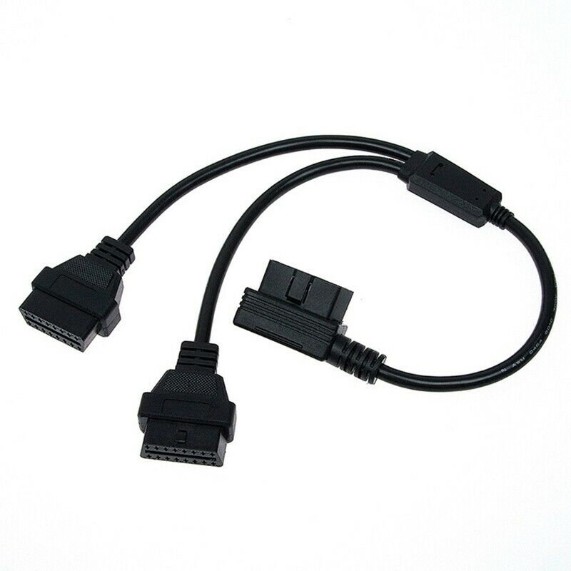 OBD2 Connector Cable 50CM 90 Degree Adapter Splitter Male to Dual Female OBD2 U6