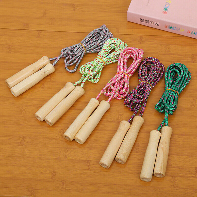Wooden Handle Jump Ropes  Sports Body Building Fitness Equipment Skipping New.DD