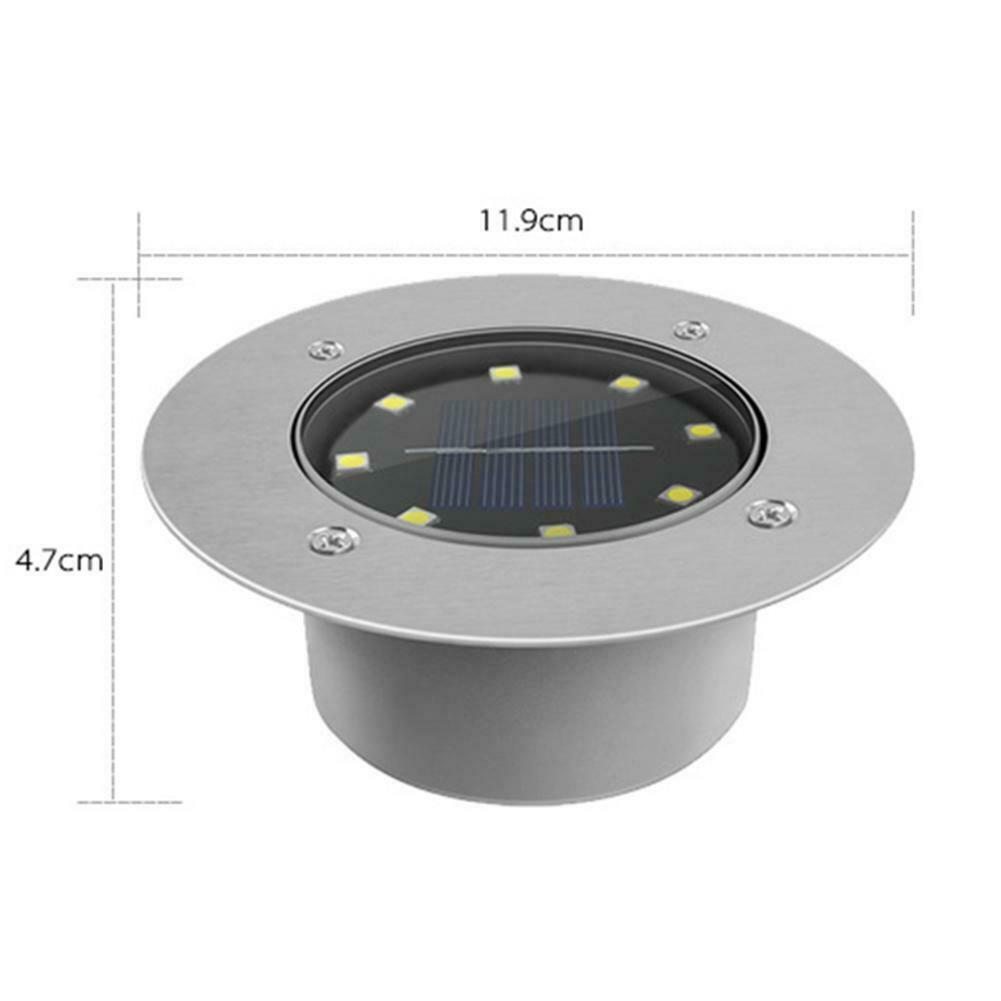 Solar Underground Light with 8 LED Waterproof Garden Buried Lamp (White Light) @