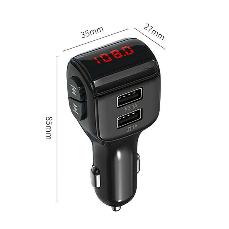 DC12V-24V Car Bluetooth Mp3 dual USB Port 3A Fast Charging Transmission FM Radio