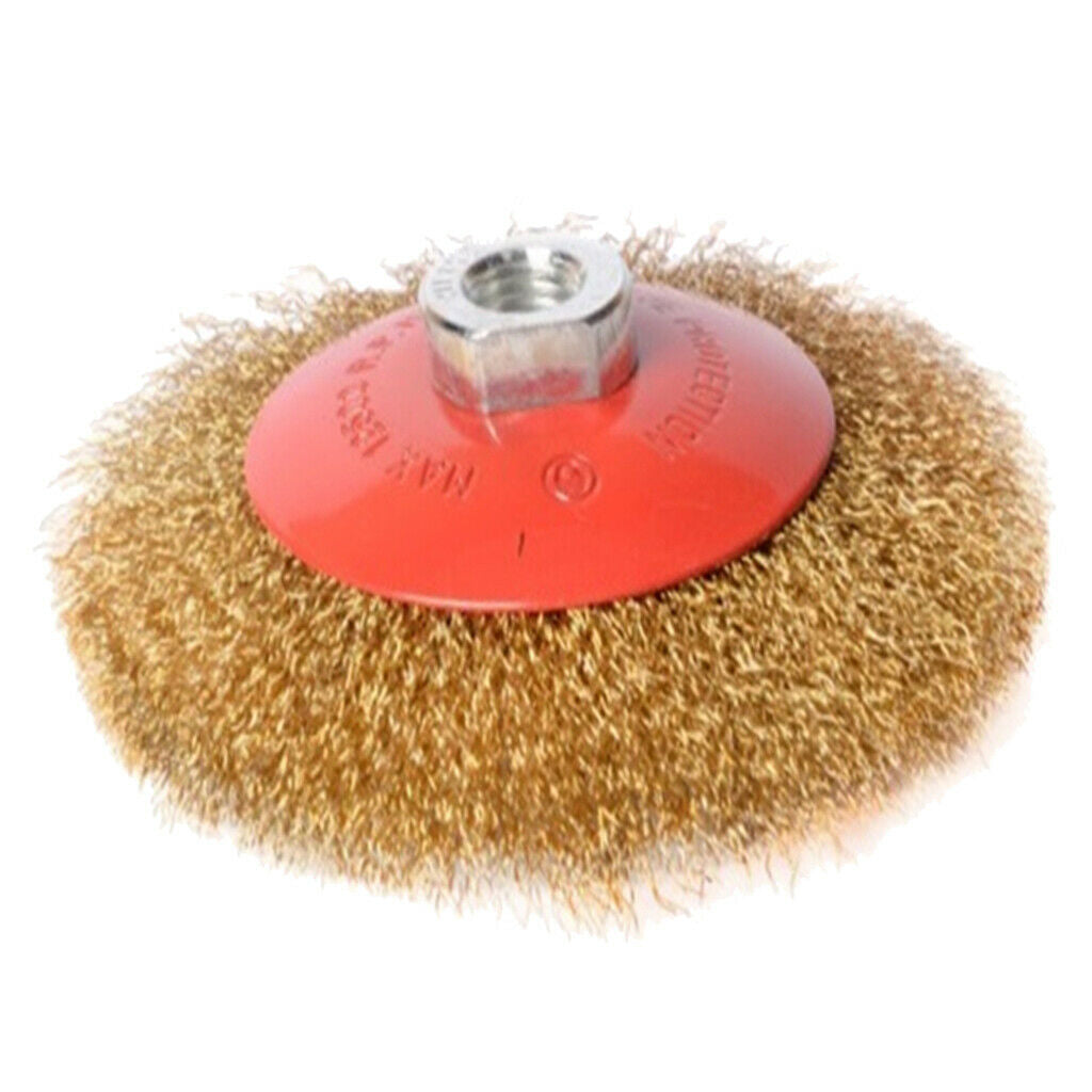 Threaded Crimped Wire Wheel Brush Abrasive Durable fit Angle Grinder 4.5inch