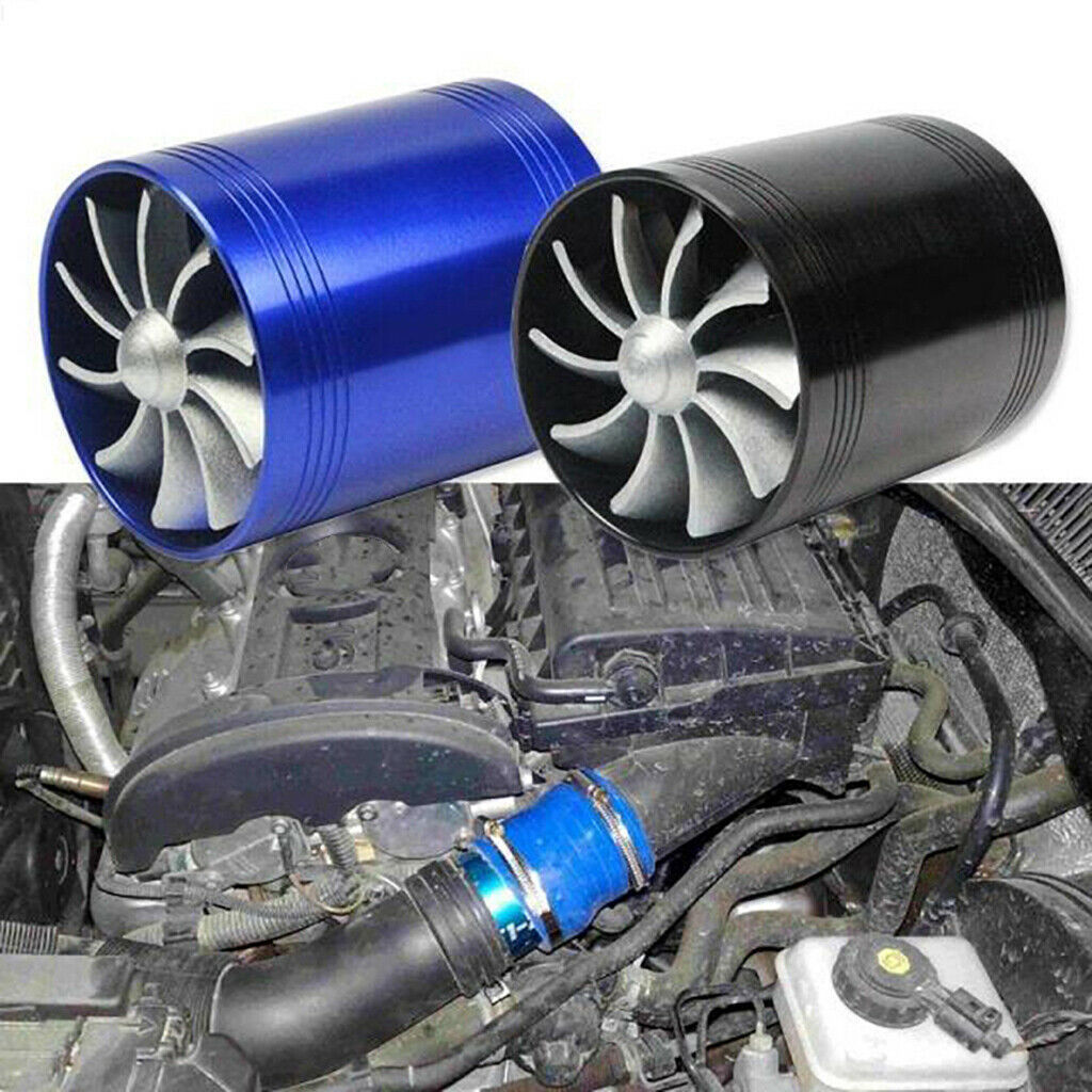 Turbo Charger Double Fan Turbine Turbo 2.5-2.9inch Easy installation Black