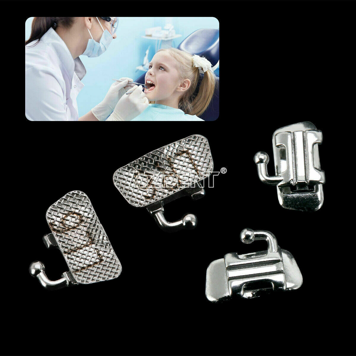 100Bag Orthodontic Bondable Buccal Tube Edgewise 022" For 1st Molar AZDENT