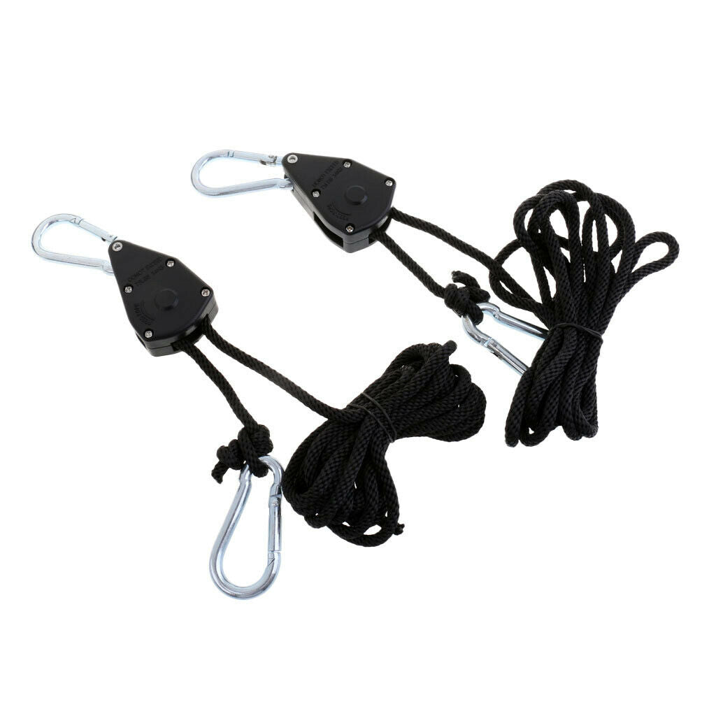 2 Pairs 68KG Capacity Rope Ratchet Hanger for Grow Light Reflector