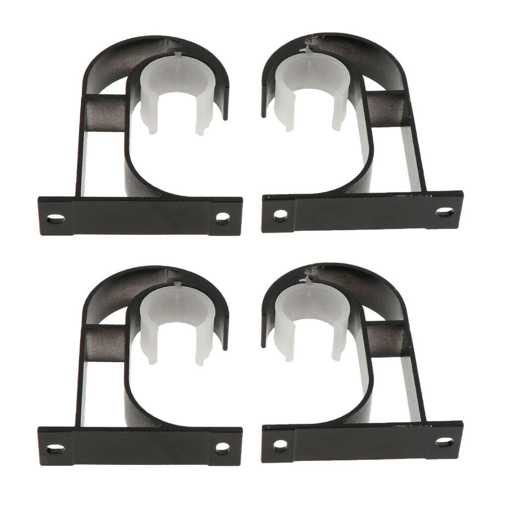 4 Pieces Aluminum Alloy Curtain Brackets Drapery Rod Holder Hardware Black