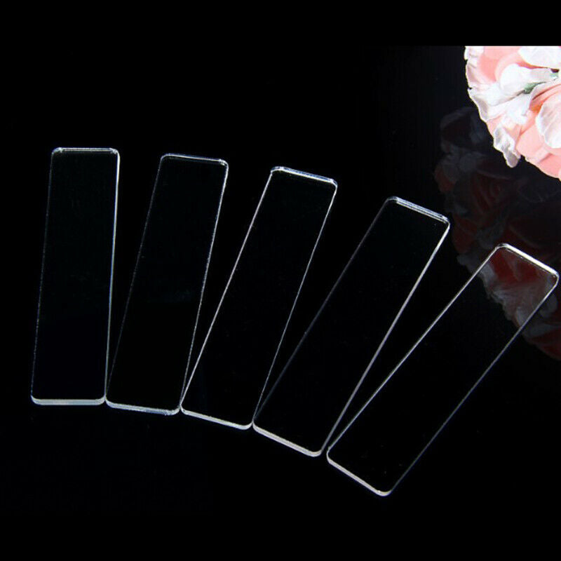 50pcs False Nail Display Show Stand Clear Rectangle Holder Strip Practice T Lt
