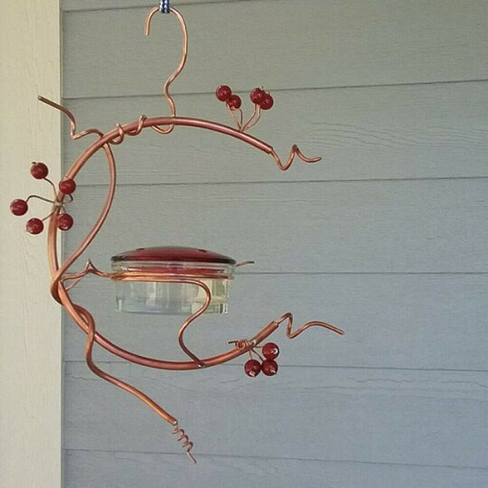 Red Berries Hummingbird Feeder Outdoor Hanging Garden Window Bird Feeder Craft