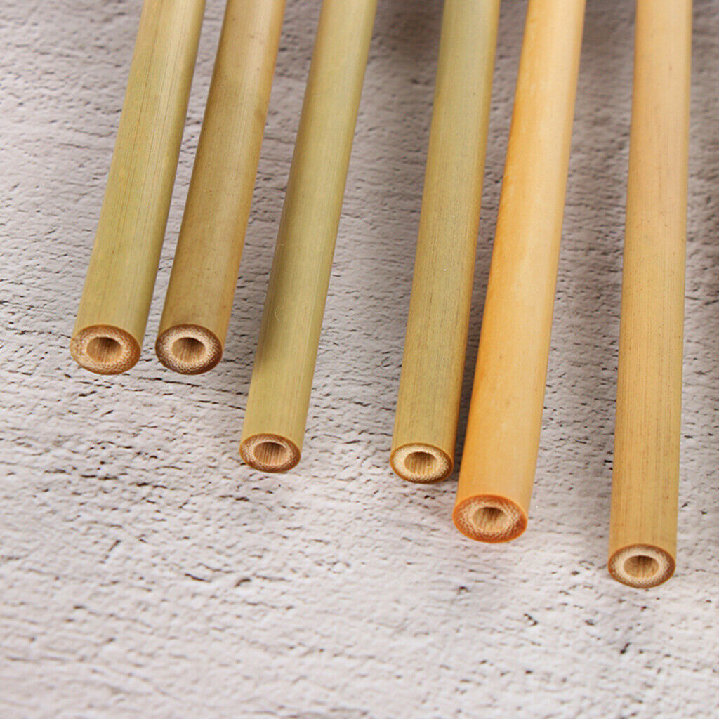 30Pcs Natural Bamboo Straw Wood Tube Kitchen DIY Wood Arts Crafts Supplies