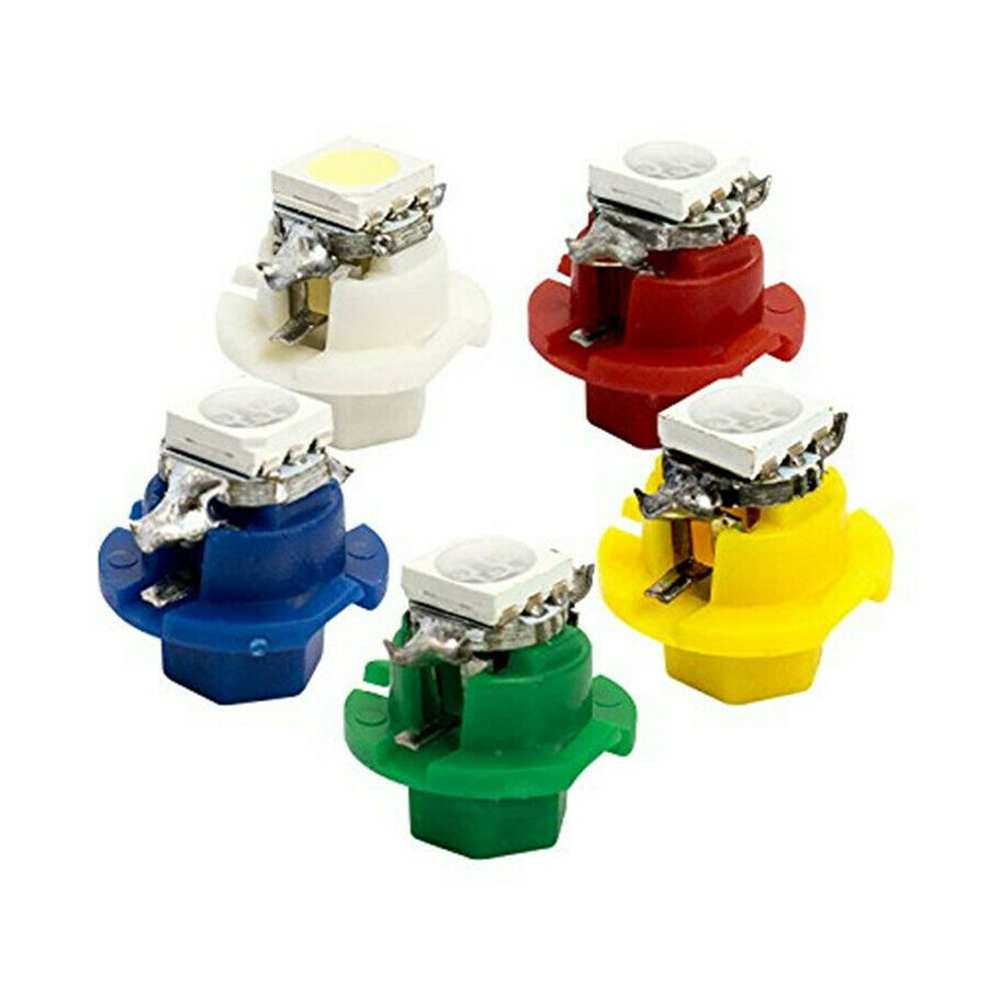 50Pcs T5 B8.4D 5050 1SMD LED Dash Indicator Gauge Dash Side Light Bulb 5 Colors