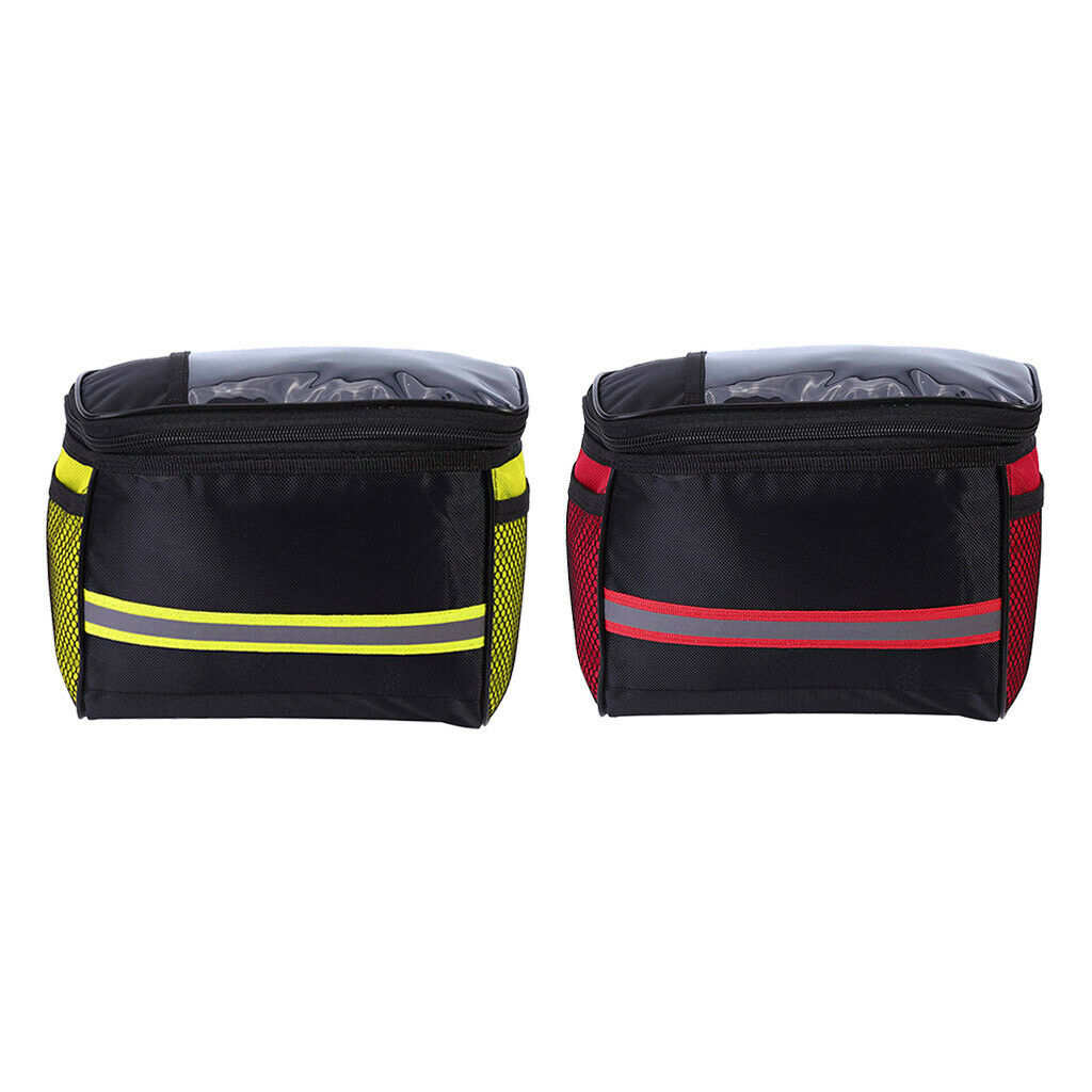 2 Pieces Bike Handlebar Bag Removable Bicycle Front Basket Travel Pack