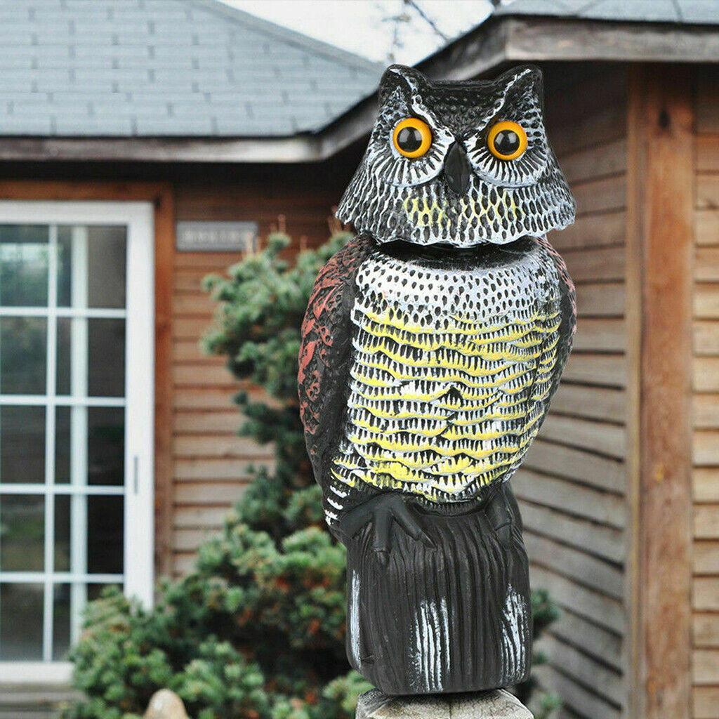 2x Realistic Owl Scarecrow Bird Deterrents Garden Protector Scare Birds Away