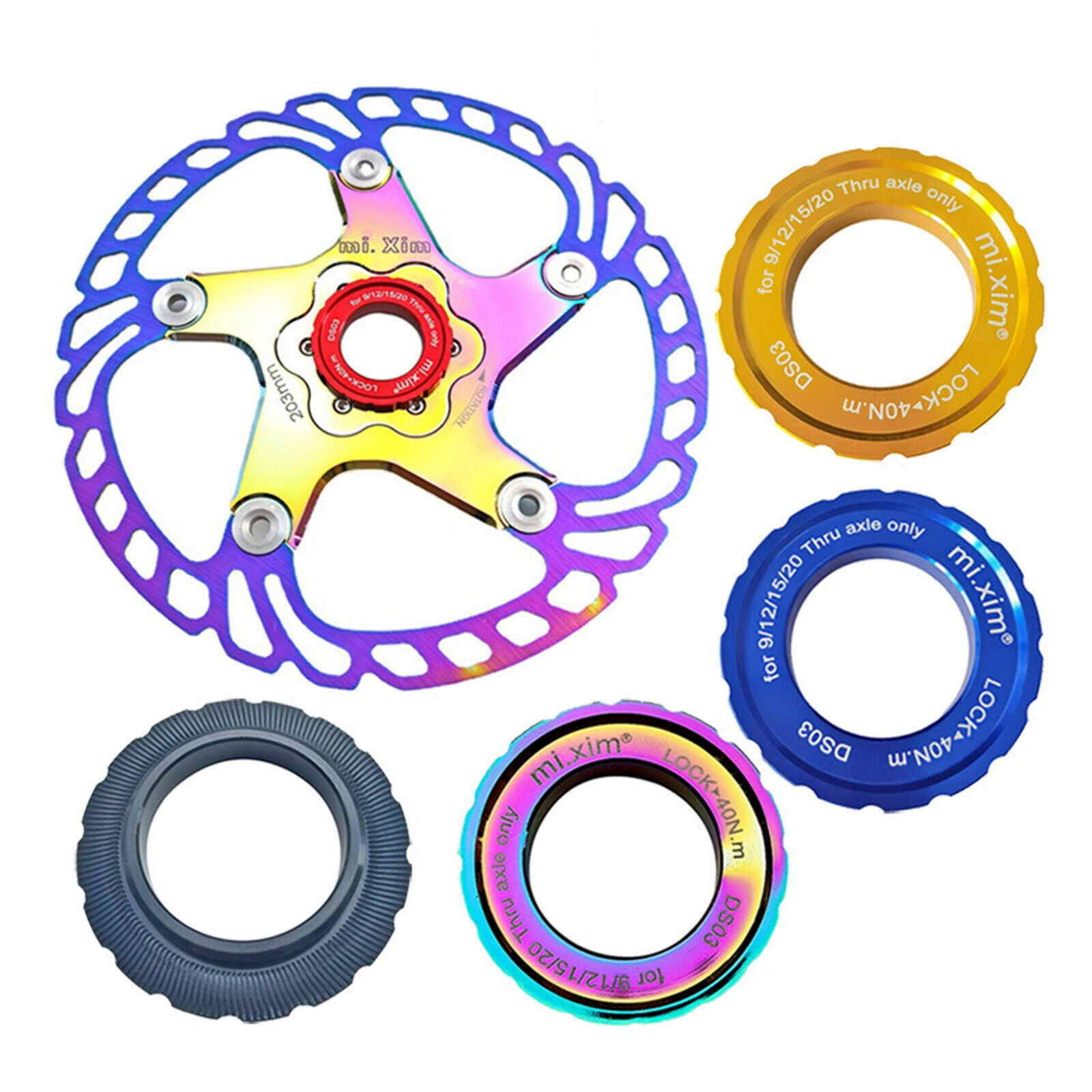 Bike Disc Brake Centerlock Disc to 6-Bolt Lockring Alloy Red