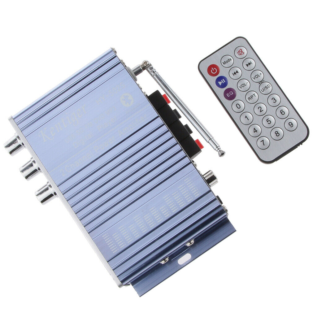HY502S Multifunction Bluetooth HiFi Stereo Audio Car Amplifier+Remote BLUE