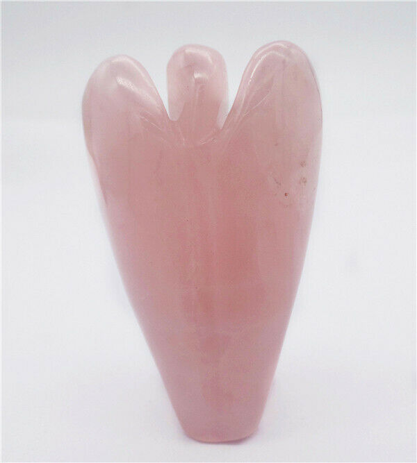 51x30x19mm Natural Rose Quartz Carved Angel Statue Healing Decoration HH8109