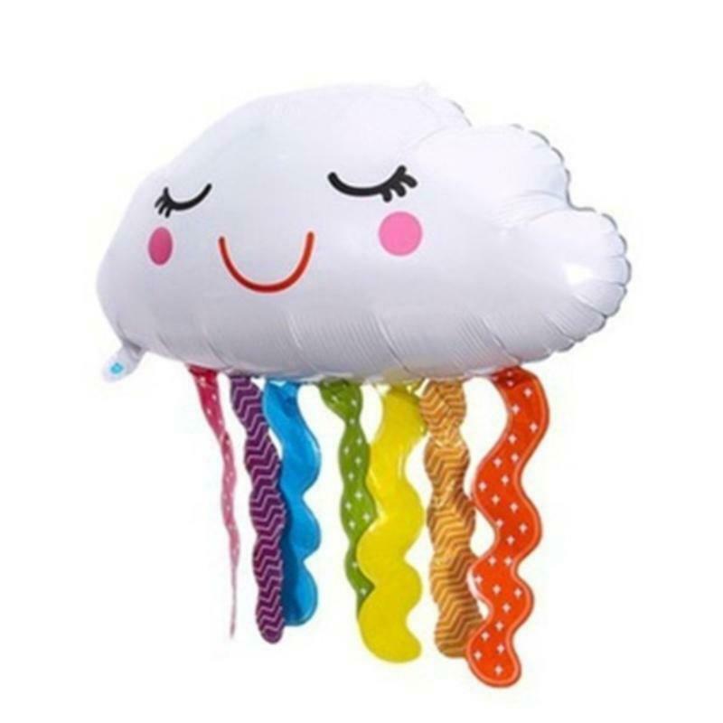 Cloud-shaped Balloons Mylar Foil Balloon Smiling Tassels Balloon Birthday Decor