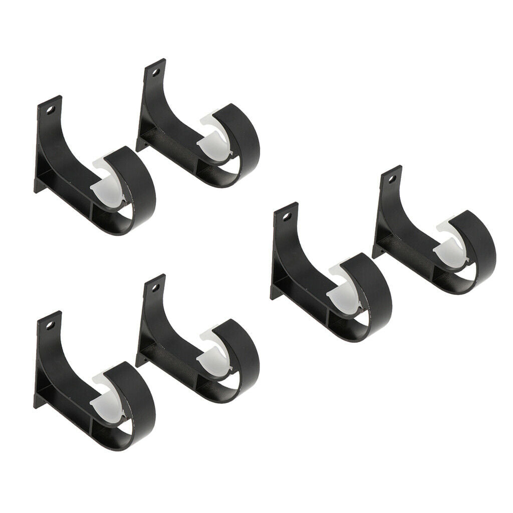 6 Pieces Curtain Brackets Wall Mounted Drapery Rod Holder Hardware Black