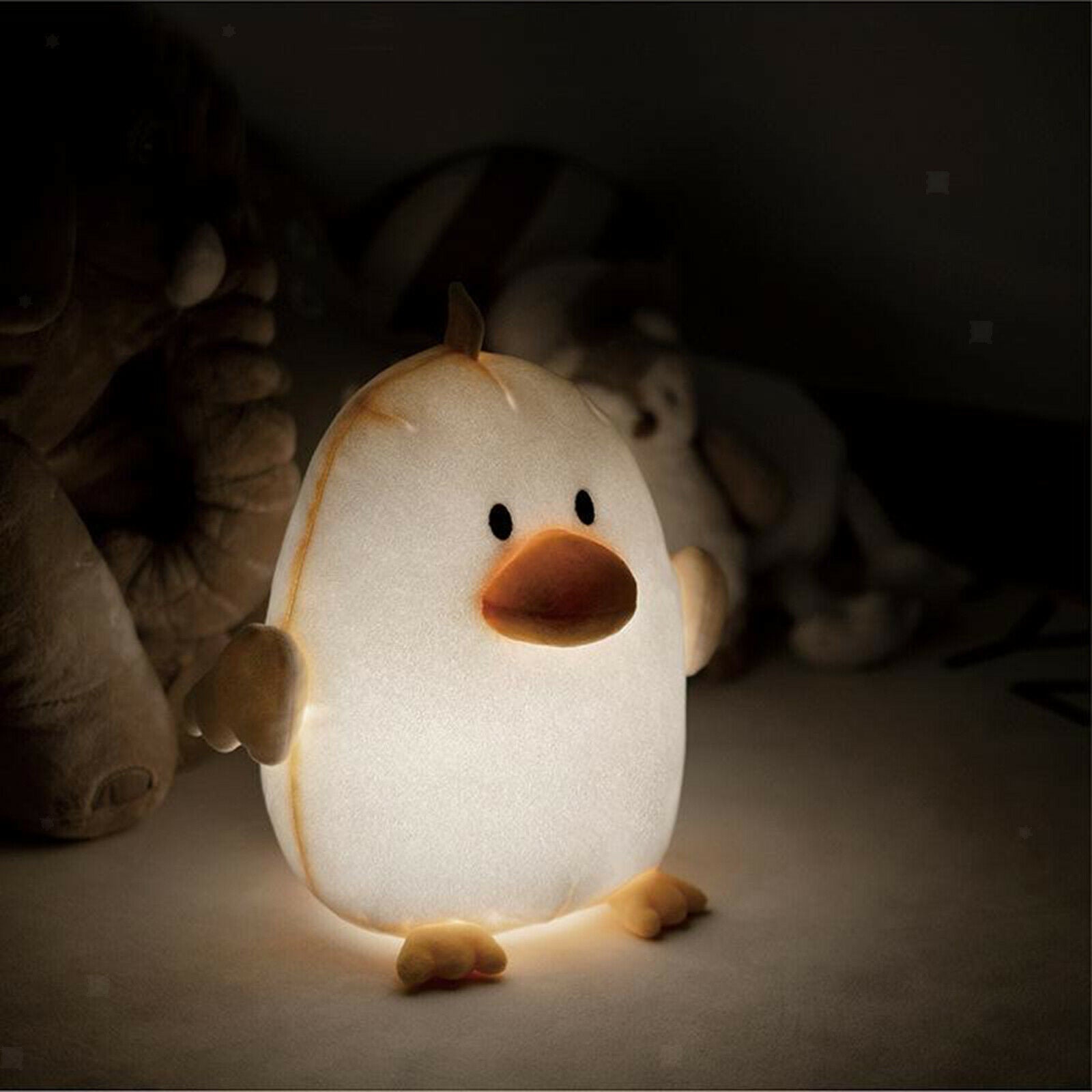 Plush Duck Night Light LED Nightlight Dimmable Lamp Kids Room Toddler Gift