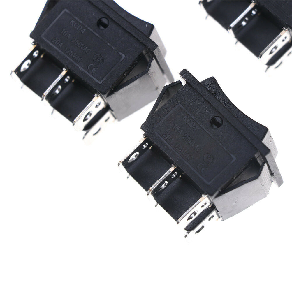 5pcs 6 Pin DPDT Black Button On/Off/On  Switch AC 250V/16A 125V/20A LJJCA.l8
